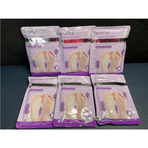 6-Pack Sadoer Natural Lavender Essence Exfoliating Foot Masks - For Soft/Smooth Feet - New Sealed!