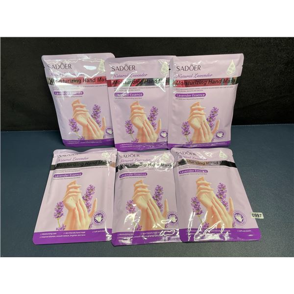 6-Pack Sadoer Natural Lavender Essence Moisturizing Hand Masks - For Delicate/Smooth Skin - New