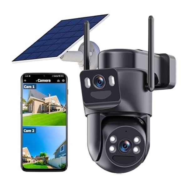 Caluxe Smart Battery Camera/4K HD Solar Security Camera - IP66 Waterproof - New in Box!