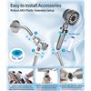 Image 11 : Handheld High-Pressure Adjustable Shower Head; 3 Spray Modes with Hose & 5 Filters - NEW