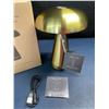 Image 2 : TriLite Metallic Gold Cordless LED Table Lamp; USB Rechargeable, Dimmable, 3 Brightness Levels - New