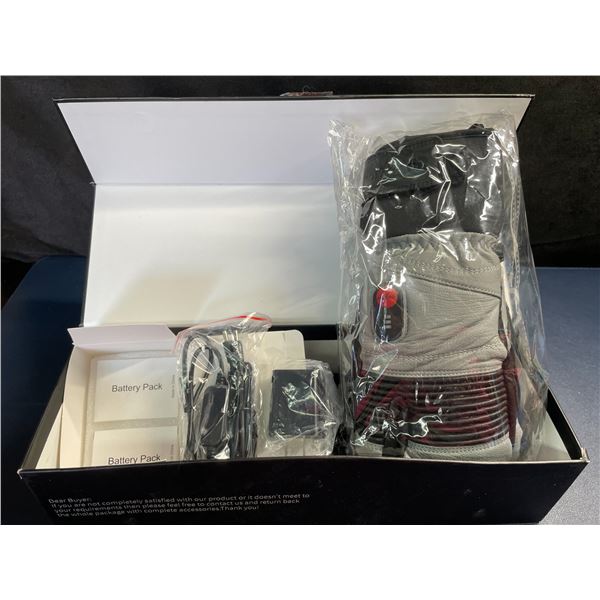 Electric Intelligent Heated Gloves with Rechargeable Battery Packs - Grey/Black - New in Box!