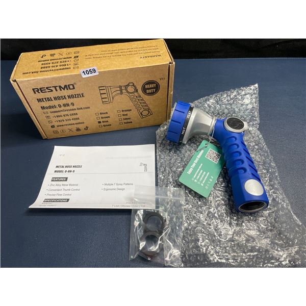 Restmo Metal Heavy-Duty Hose Nozzle with 7 Spray Settings/Precise Flow Control - New in Box!