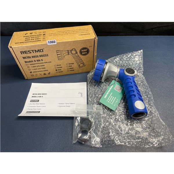 Restmo Metal Heavy-Duty Hose Nozzle with 7 Spray Settings/Precise Flow Control - New in Box!