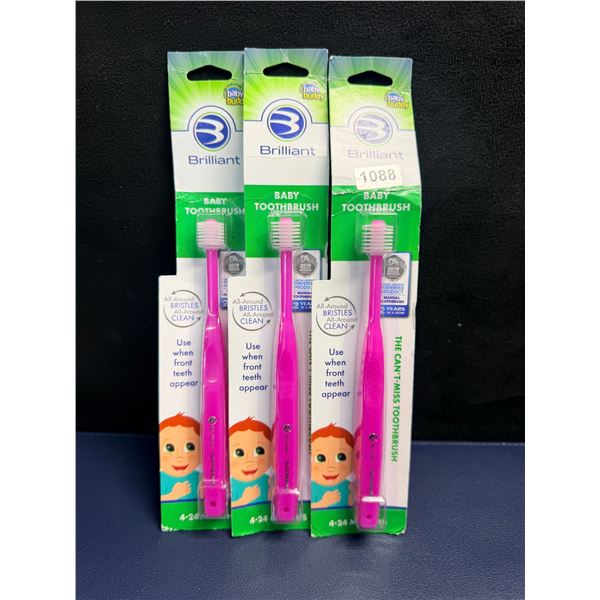 3 Brilliant Baby 360 Degree Toothbrushes for All Over Brushing - New