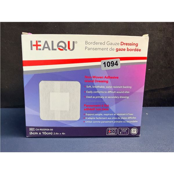 50PCS Healqu Bordered Gauze Dressing Pads 2.4inx4in Size - New