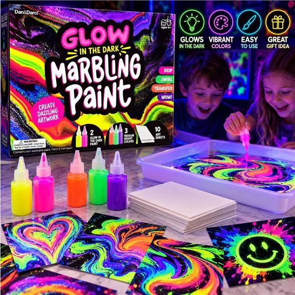 Dan&Darci Glow Marbling Paint Art Kit