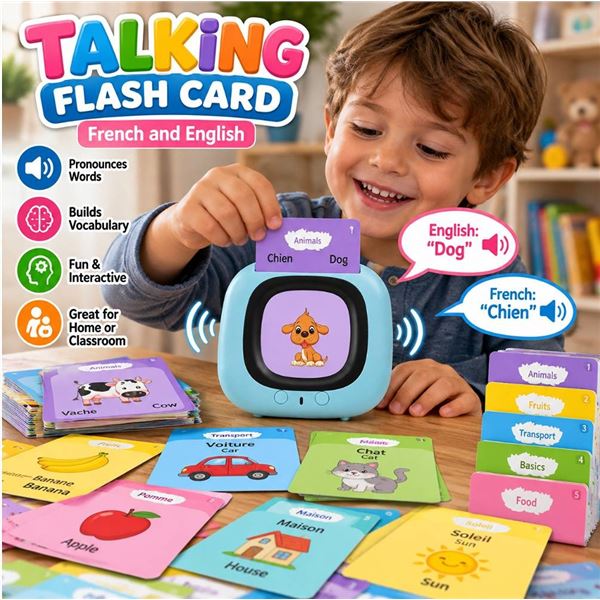 ZeenKind Smart Card Learning Machine 112 Sheets, French and English