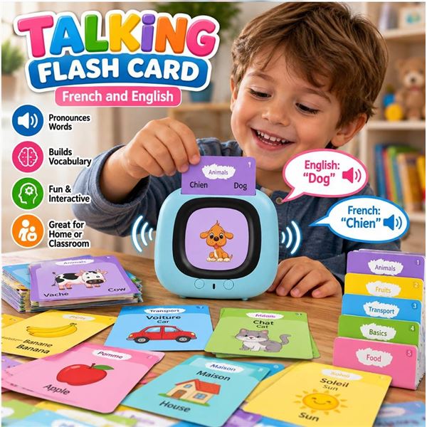 ZeenKind Smart Card Learning Machine 112 Sheets, French and English