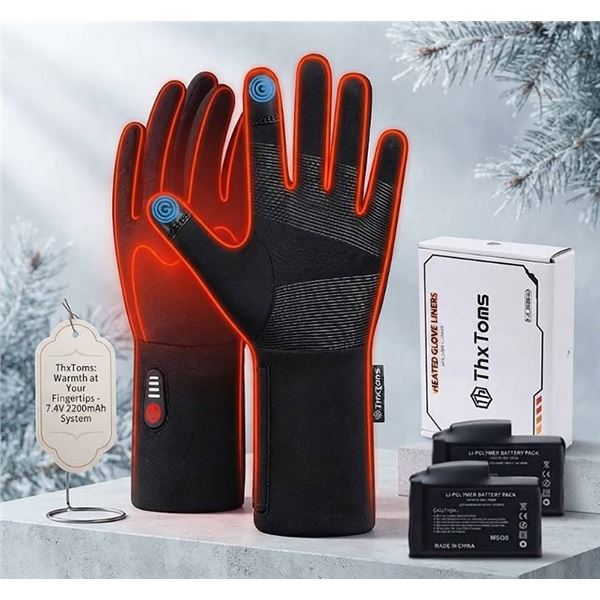 ThxToms Heated Glove Liners, Size Large, 7.4V