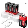 Image 1 : K007 9V Rechargeable Battery 4 Slot Charger Set