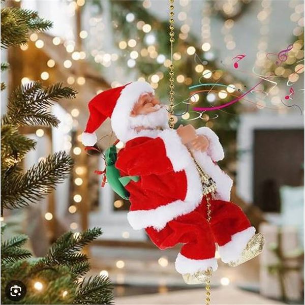 Electric Climbing Santa Claus Decoration New