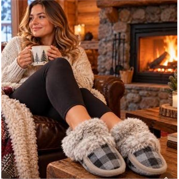 Laurentian Chief Ladies Grey Wool Moccasins L5