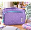 Image 1 : Roots Purple Lunch Bag with Geometric Pattern