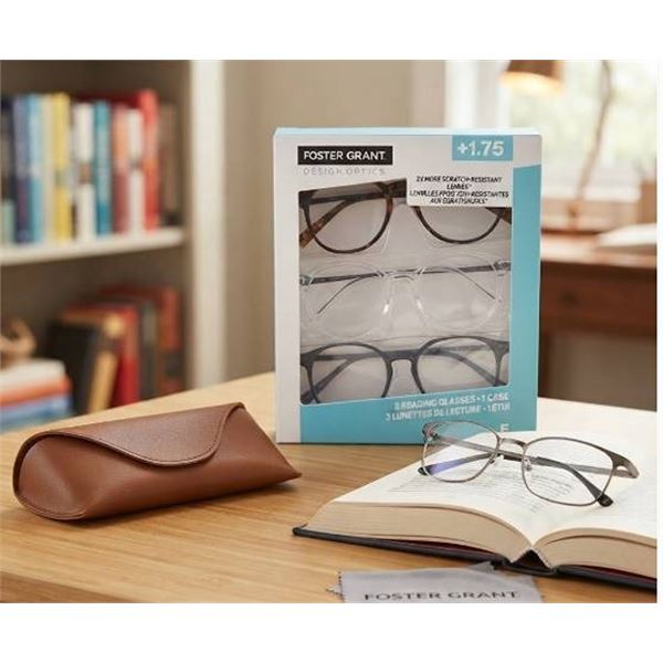 Foster Grant 3-Pack Reading Glasses +1.75