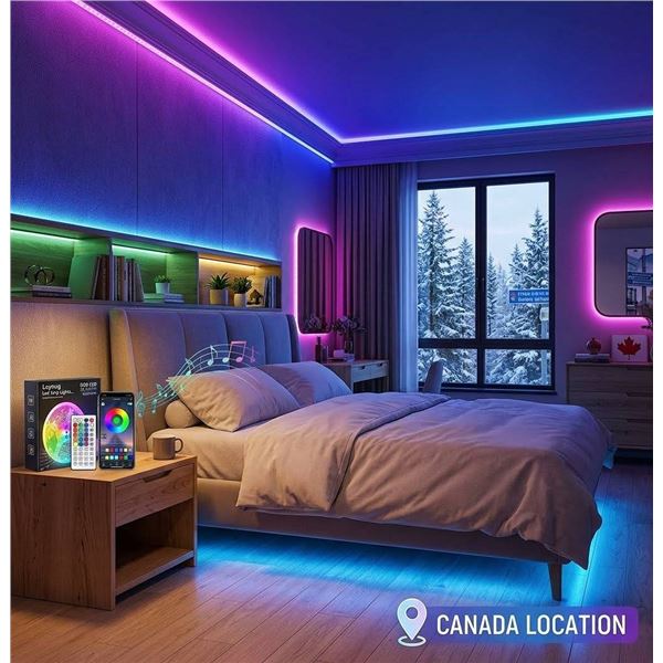 Lxyoug LED RGB Strip Light 65ft with Remote