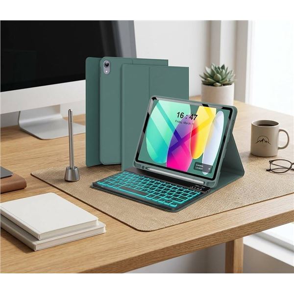 Smart Keyboard Case for iPad 10th Gen, Dark Green