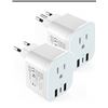 Image 1 : 2-Pack SL-507 Foldable Travel Plug Adapter