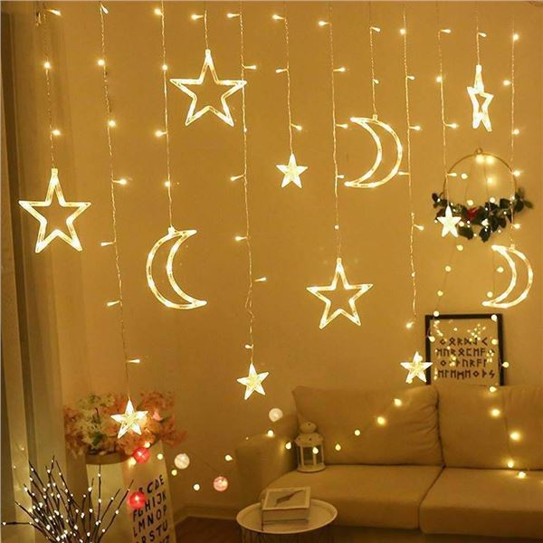 LED Fairy Lights Moon Star Window Lights