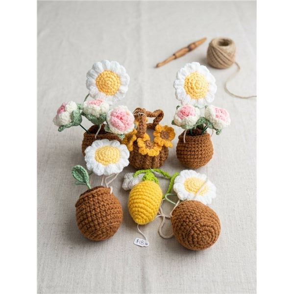 Handmade Crochet Flowers and Fruit Set