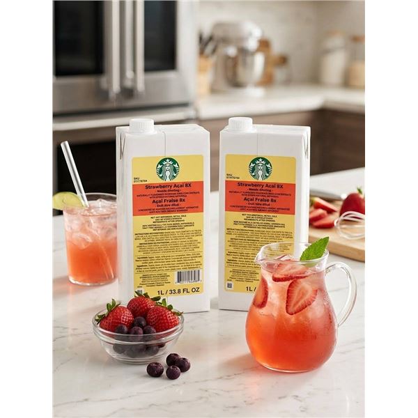 Lot of 2 - 1L Starbucks Strawberry Acai 8X Concentrate