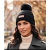 Image 1 : Hunter Ribbed Cuff Beanie Fleece Lined Black