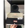 Image 2 : Hunter Ribbed Cuff Beanie Fleece Lined Black