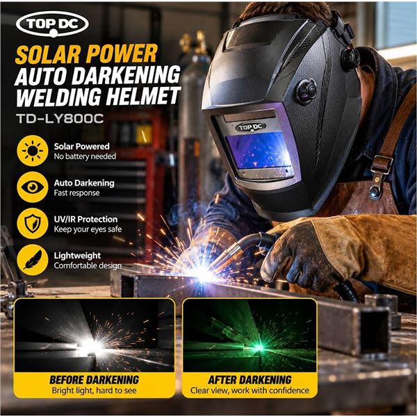 TOPDC TD-LY800C Welding Helmet Auto-Darkening