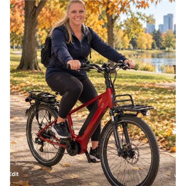 IGO Red Electric Bike with Rear and Front Racks, Key and Charger
