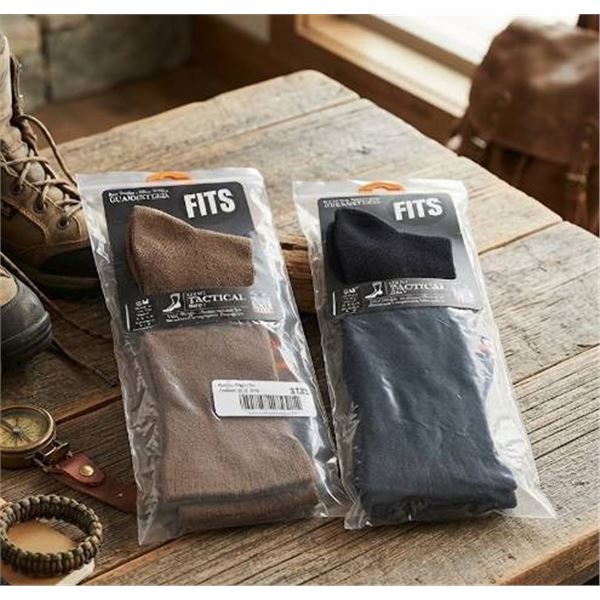 FITS Light Tactical Boot Socks, 2 Pairs, Small