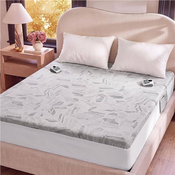 Blunique Heated Mattress Pad 60" x 80" Grey