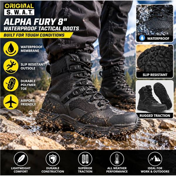 Original S.W.A.T. Alpha Fury 8" Boots, Size 9