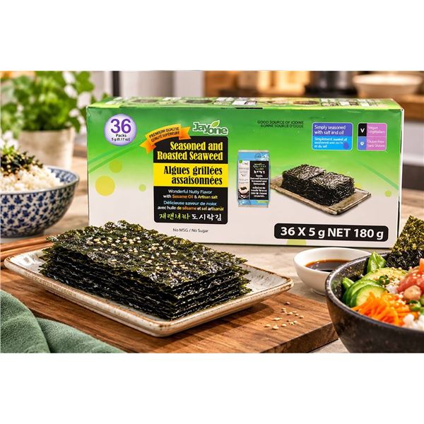 Jayone Seasoned Roasted Seaweed 36 Pack 180g