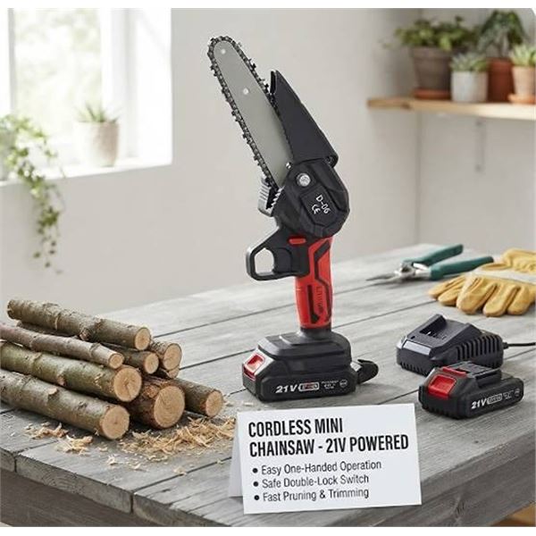 HITRENDS D-06 6-Inch Mini Cordless Chainsaw Kit
