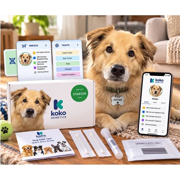 KOKO DNA Test for Dogs - (prepaid return shipping included)