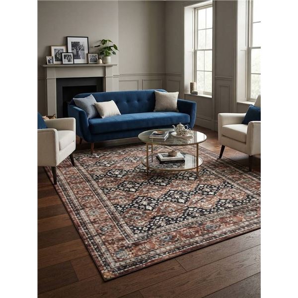 Machine Washable Area Rug 182x274cm Patterned