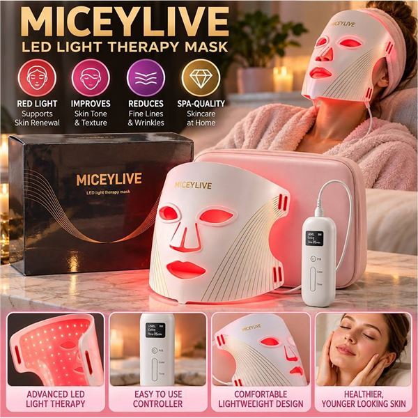 MICEYLIVE LED Light Therapy Mask, 3 Modes