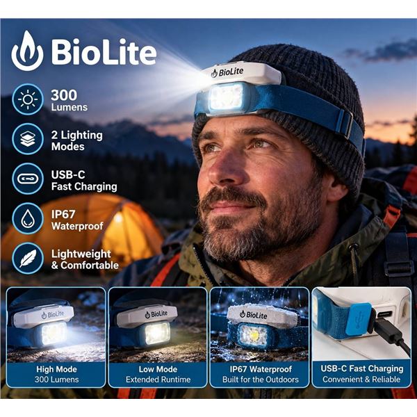 BioLite Range 300 Lumen Rechargeable Headlamp