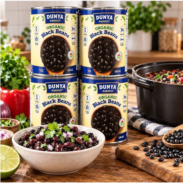 Dunya Harvest Organic Black Beans 10x540ml