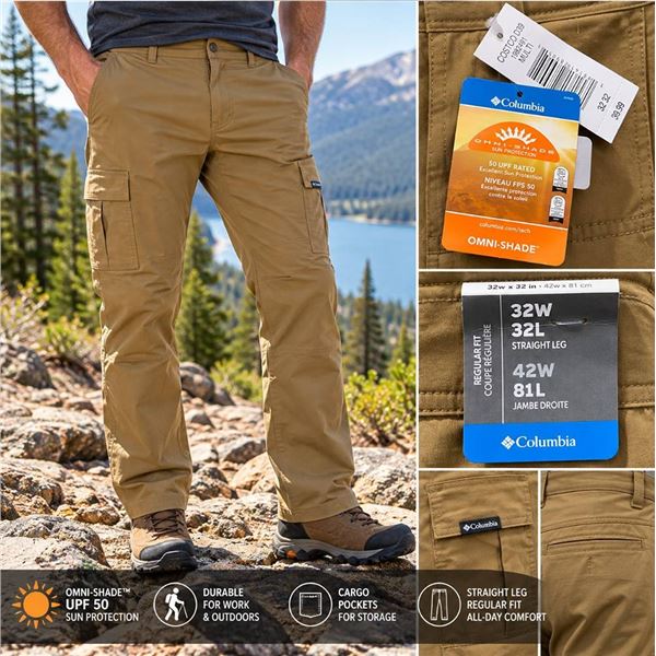 Columbia Omni-Shade Cargo Pants 32W 32L