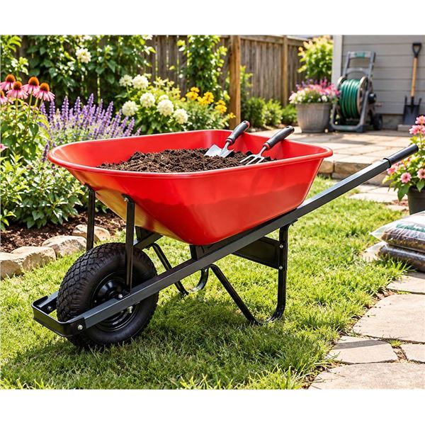 6 Cu Ft Steel Wheelbarrow With Boxed Parts