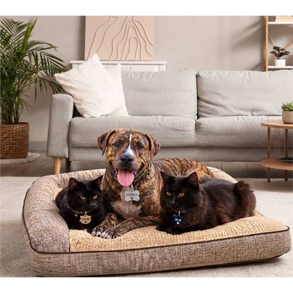 Kirkland Large Bolster Pet Bed, Tan