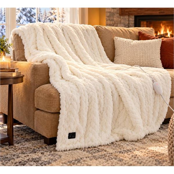 Berkshire Heated Luxe Faux Fur Throw 127x152cm