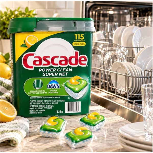 Cascade Power Clean Dishwasher Packs, 115 Ct