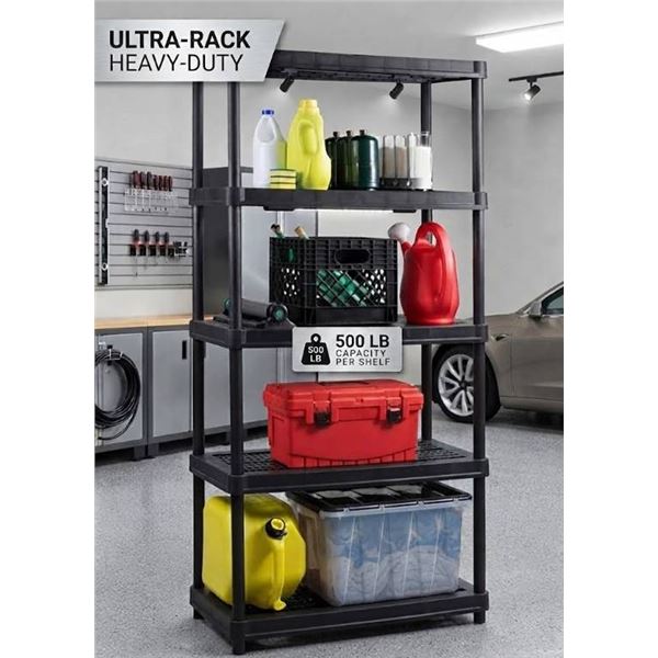 RAMTUFF Resin 5-Shelf Storage Unit 35.8"x17.5"x73"