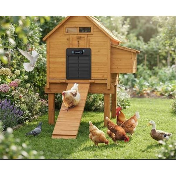 Smart Solar Chicken Coop Door Opener New