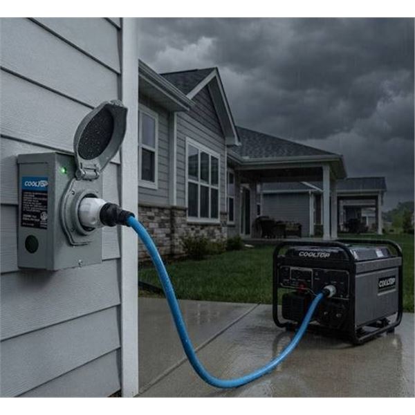 Cooltop 50ft Generator Cord Power Inlet Kit