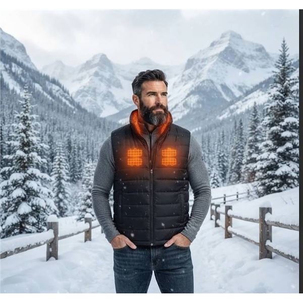 Heated Vest for Outdoor Use Black Size XL
