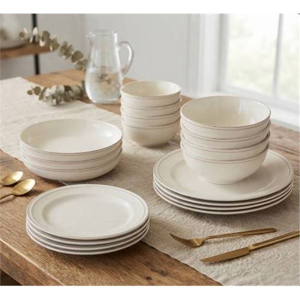 Over&back 16-Piece Ivory Stoneware Dinnerware