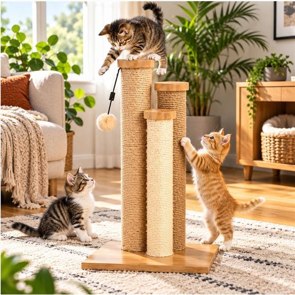 Amazon Basics Triple Cat Scratching Post Beige